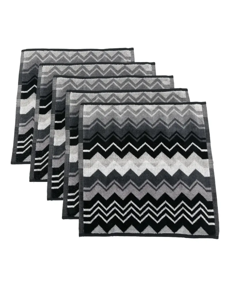 Missoni Home Giacomo zigzag-pattern face towels (set of six) - Grau Grau