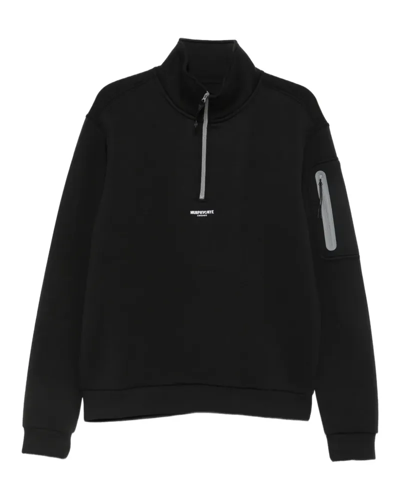 Murphy & Nye Scrupper quarter-zip logo-print sweatshirt - Schwarz Schwarz