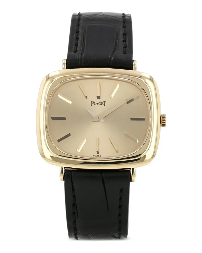 Piaget 1970 rechteckige Gelbgoldarmbanduhr 25mm Gold