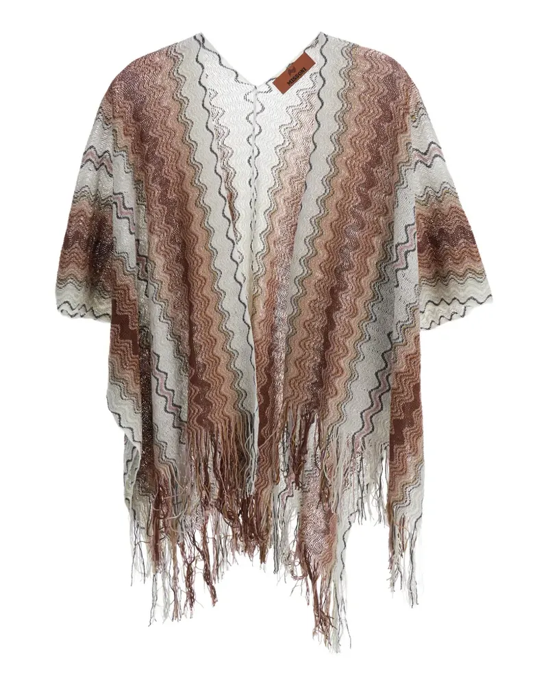 Missoni Poncho mit Fransen - Nude Nude