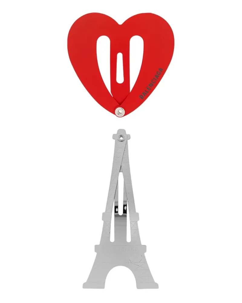 Balenciaga eiffel-tower hair clip (set of two) - Silber Silber