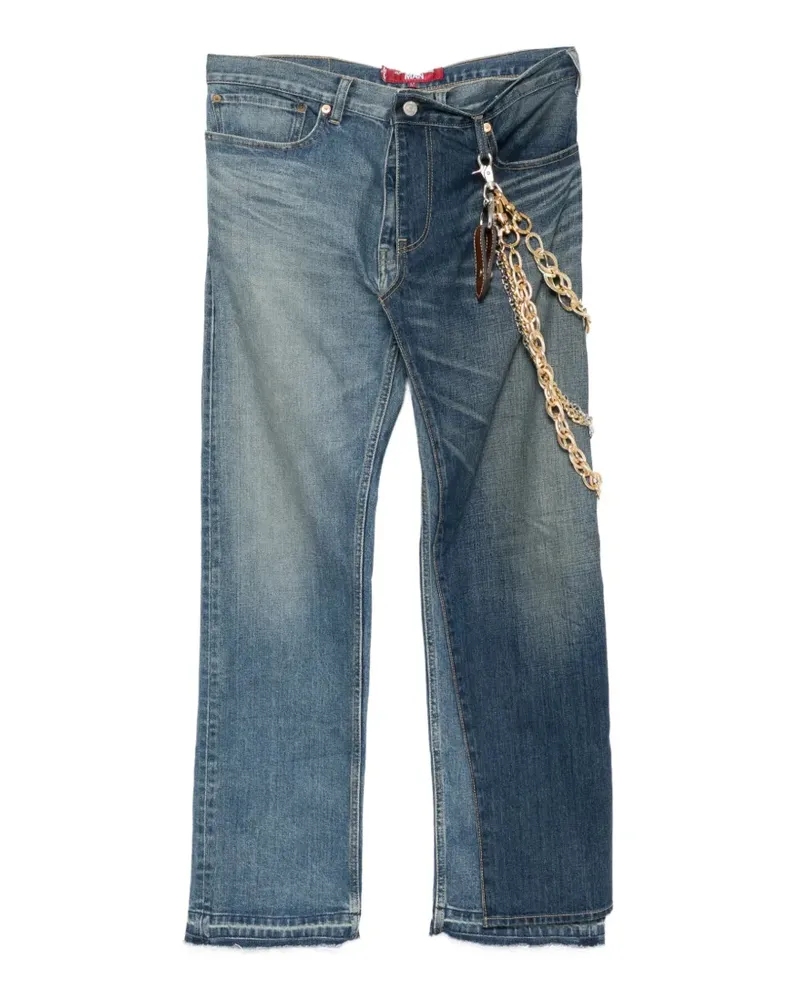 Junya Watanabe chain-detail panelled jeans - Blau Blau