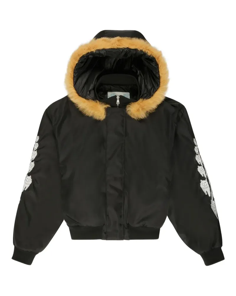 Bally Curling Bomberjacke mit Kapuze - Schwarz Schwarz