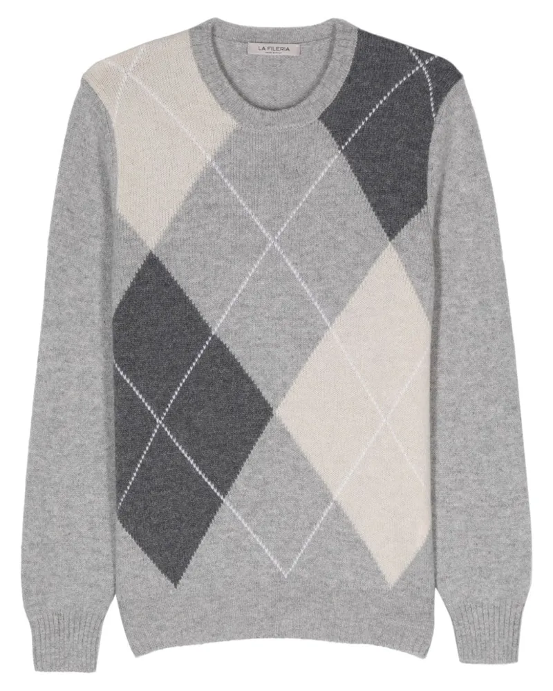 La Fileria Pullover mit Argyle-Muster - Grau Grau