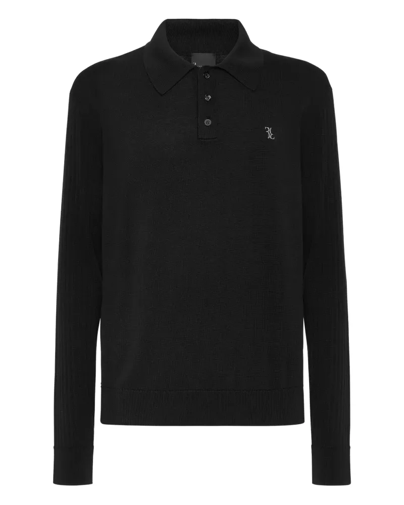 Billionaire Geripptes Poloshirt - Schwarz Schwarz