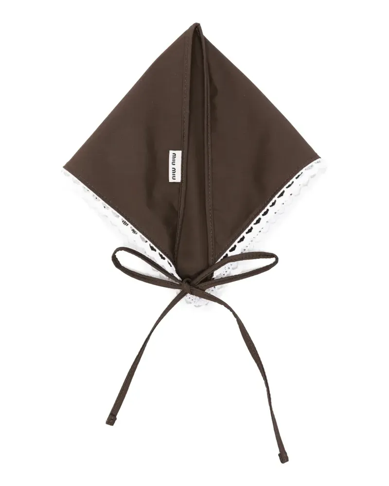 Miu Miu lace-trim tie-fastening hair accessory - Braun Braun