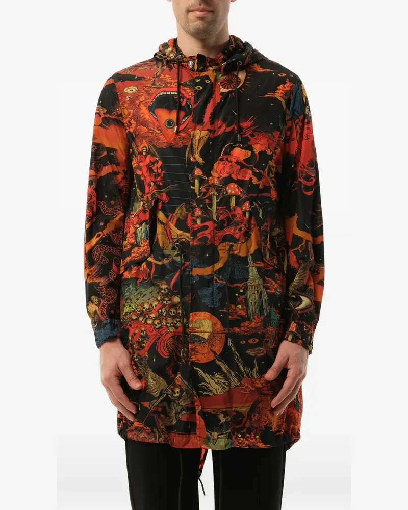 Givenchy Underworld Parka mit grafischem Print - Schwarz Schwarz