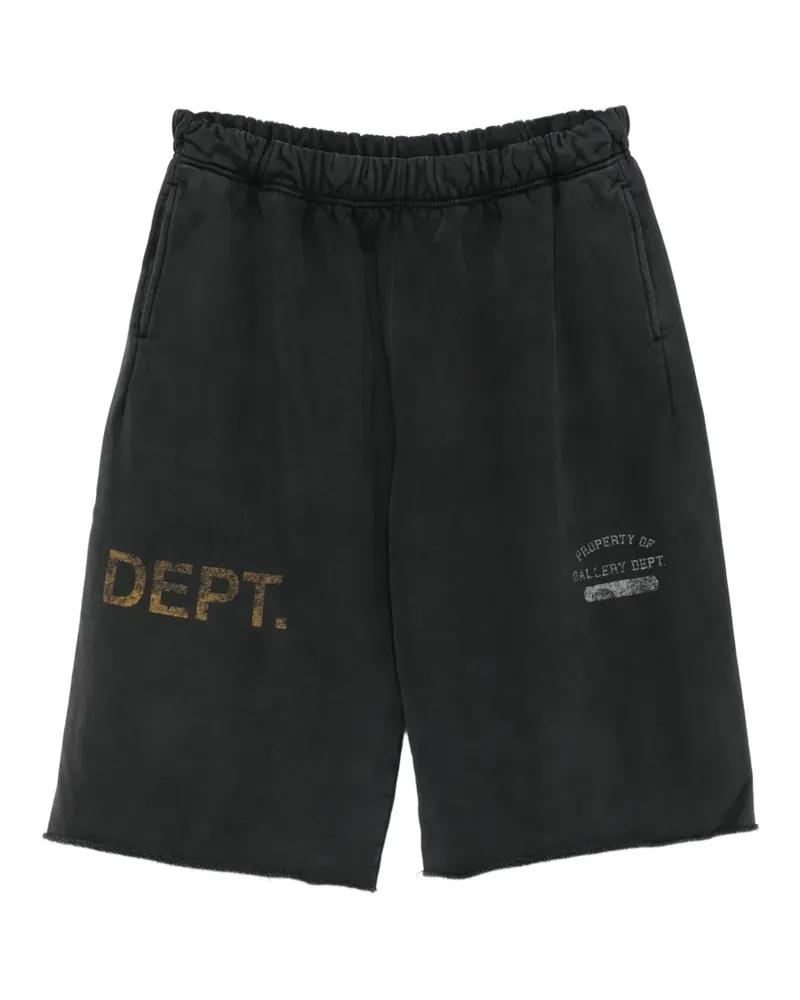 GALLERY DEPT. logo-print raw-edge shorts - Grau Grau