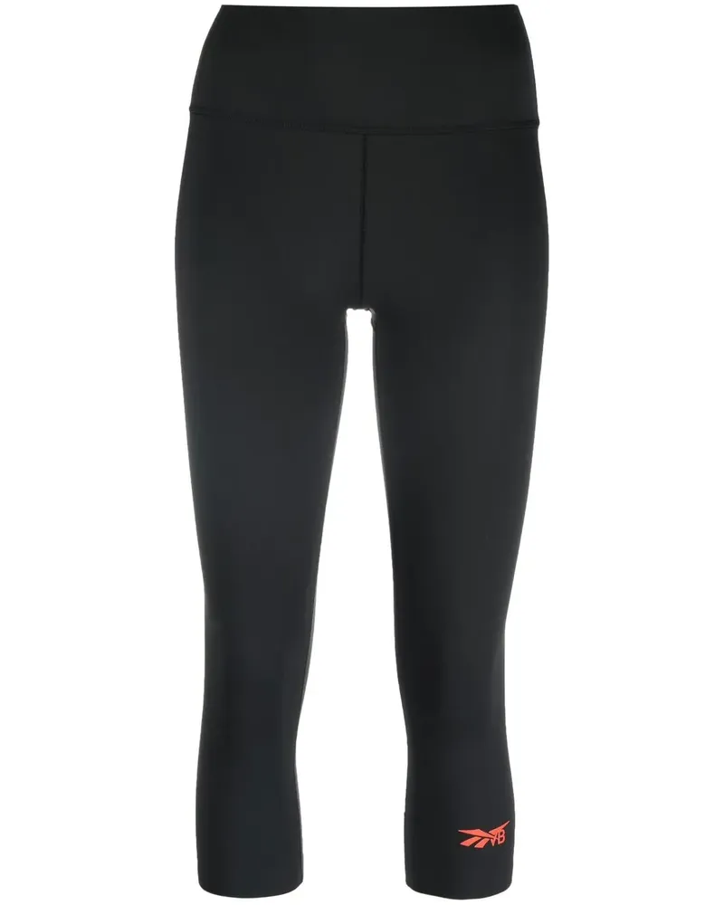Reebok Cropped-Leggings aus Spitze - Schwarz Schwarz