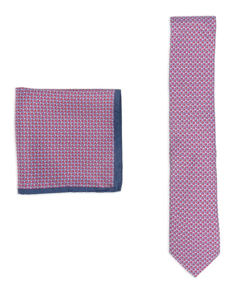 Canali Gemusterte Krawatten (2er-Set) - Violett Violett