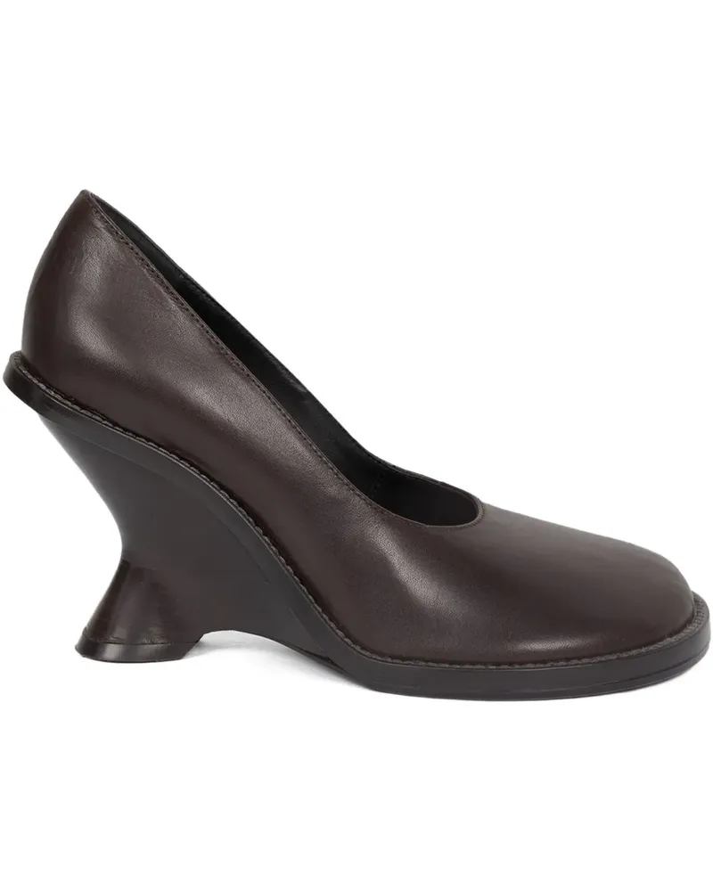 Dries van Noten Wedge-Pumps aus Leder 90mm - Braun Braun