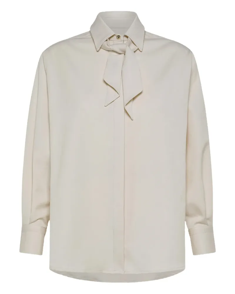 CRUNA Yvonne Hemd mit Schleifenkragen - Nude Nude