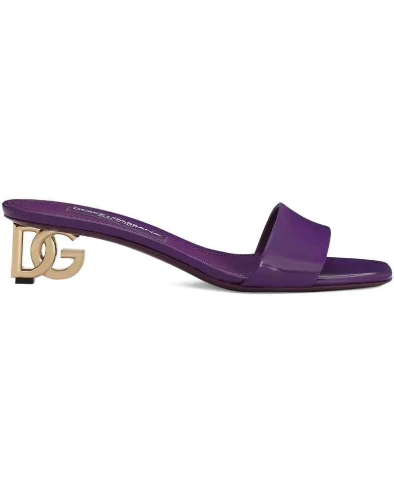 Dolce & Gabbana Sandalen mit Logo-Schild 40mm - Violett Violett