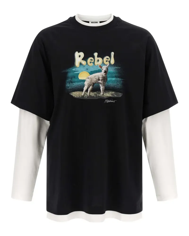 Moschino T-Shirt mit Rebels-Print - Schwarz Schwarz