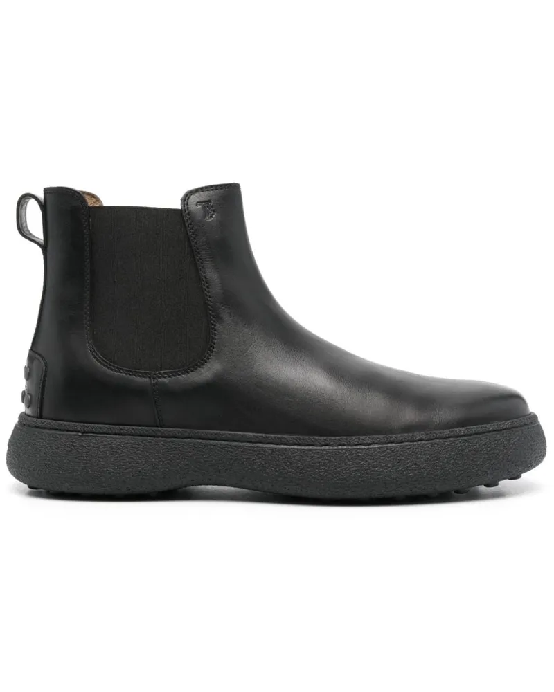 TOD'S Stiefel mit Logo-Prägung - Schwarz Schwarz