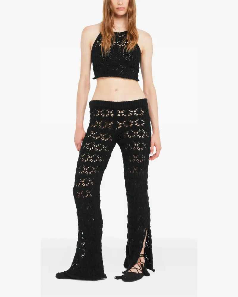 Alanui Gehäkelte Lagoon Romance Hose - Schwarz Schwarz