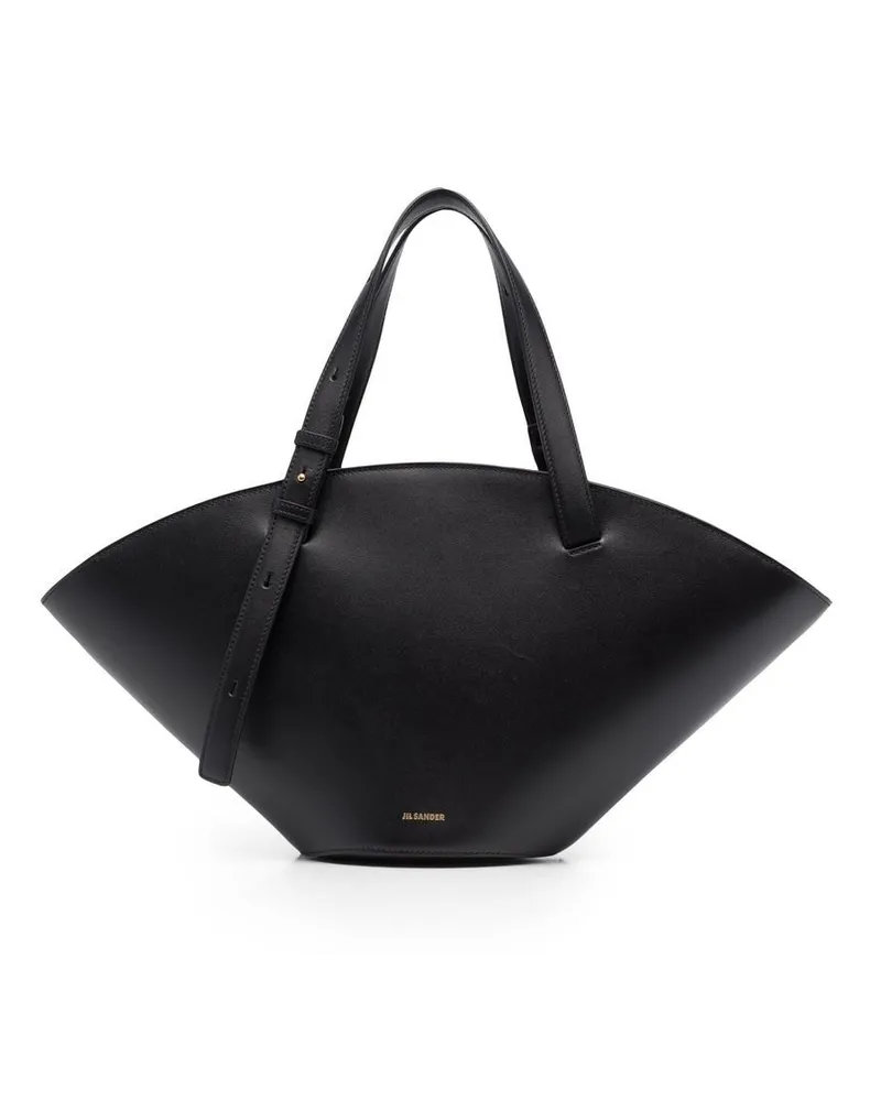 Jil Sander Shopper mit Logo-Print - Schwarz Schwarz