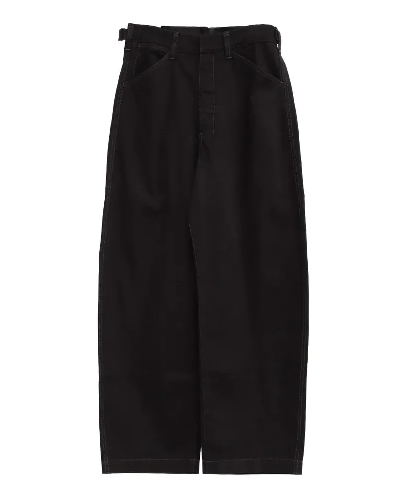 Christophe Lemaire Gerade Hose mit Kontrastnähten - Schwarz Schwarz