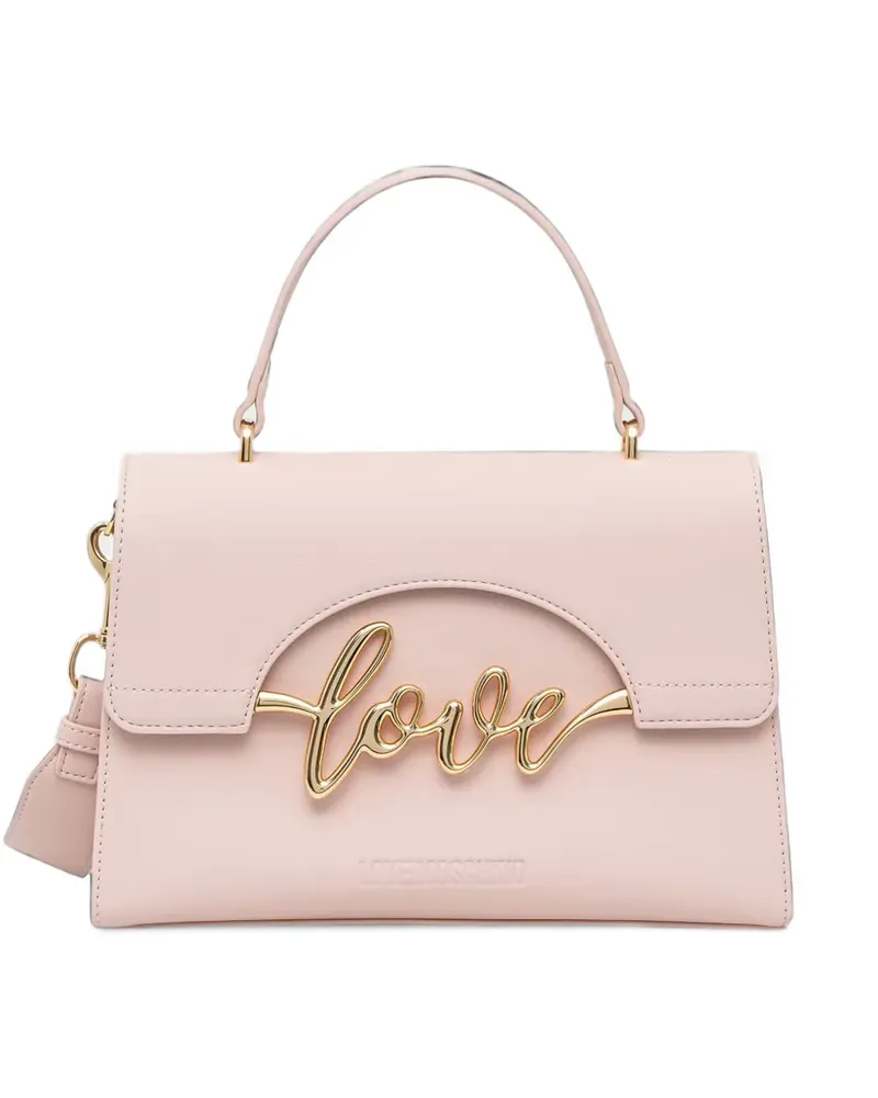 Moschino Schultertasche mit Logo-Schild - Rosa Rosa