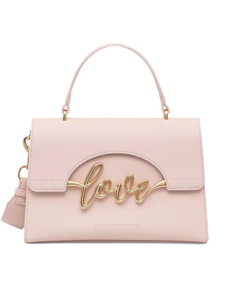 Moschino Schultertasche mit Logo-Schild - Rosa Rosa