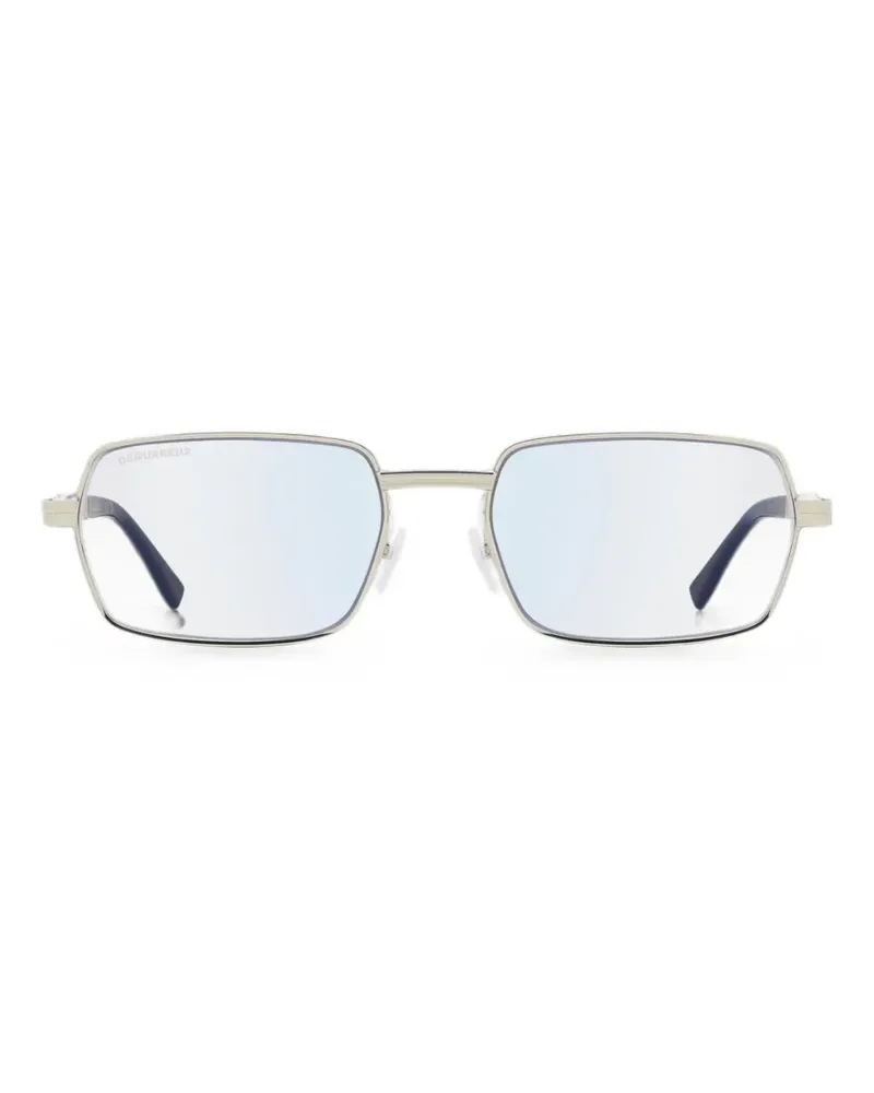Dsquared2 logo-engraved rectangle-frame glasses - Silber Silber