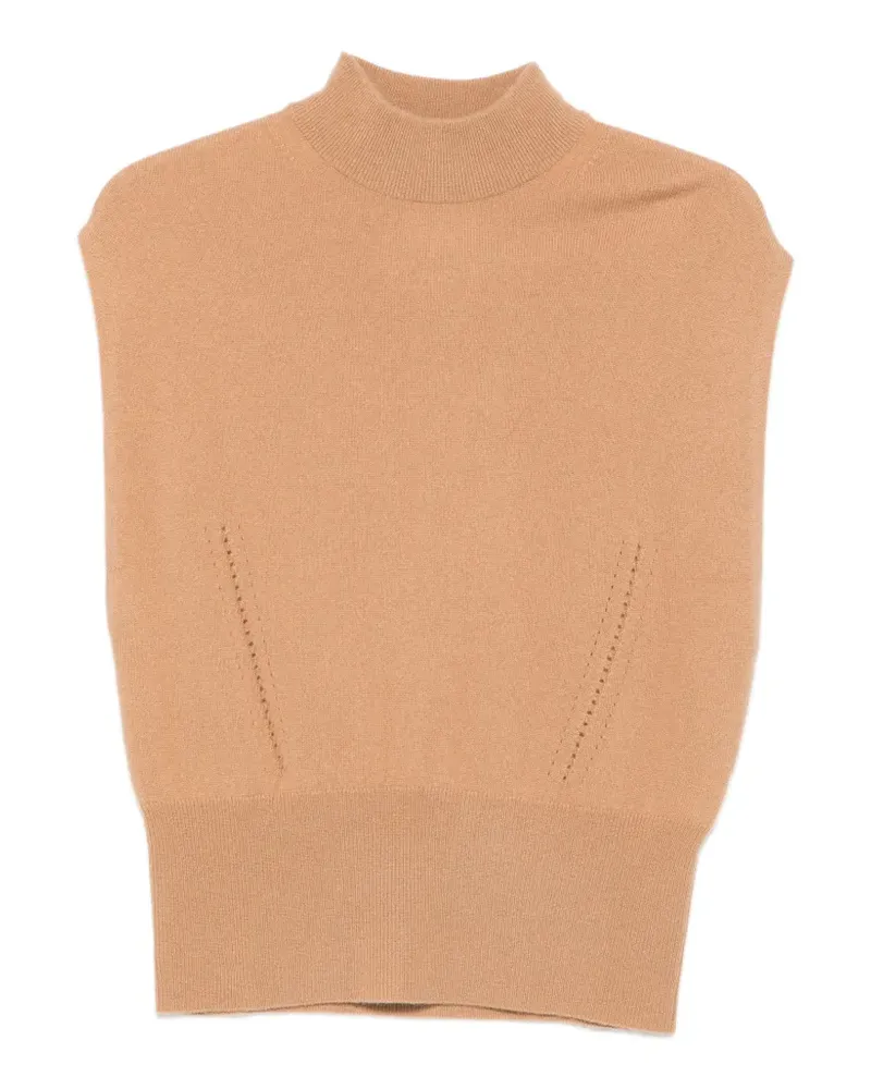Semicouture Angelica ribbed-knit vest - Nude Nude