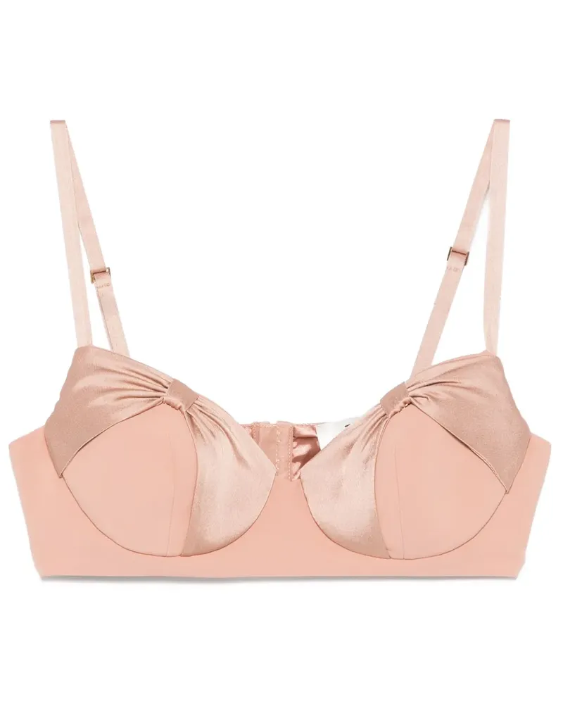 Elisabetta Franchi Krepptop mit Satinschleife - Nude Nude