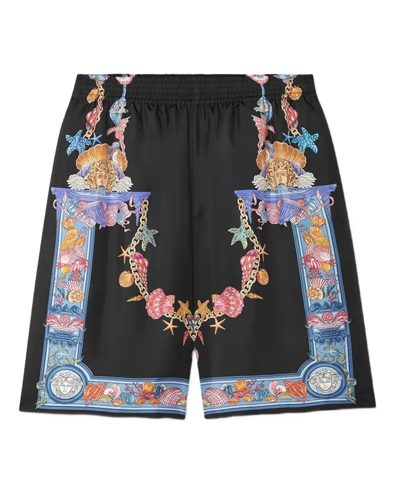 Versace Shorts mit Coral Theater-Print - Schwarz Schwarz
