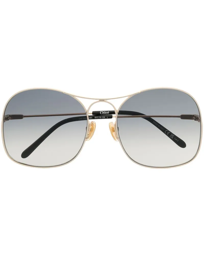 Chloé Sonnenbrille mit Oversized-Gestell - Gold Gold