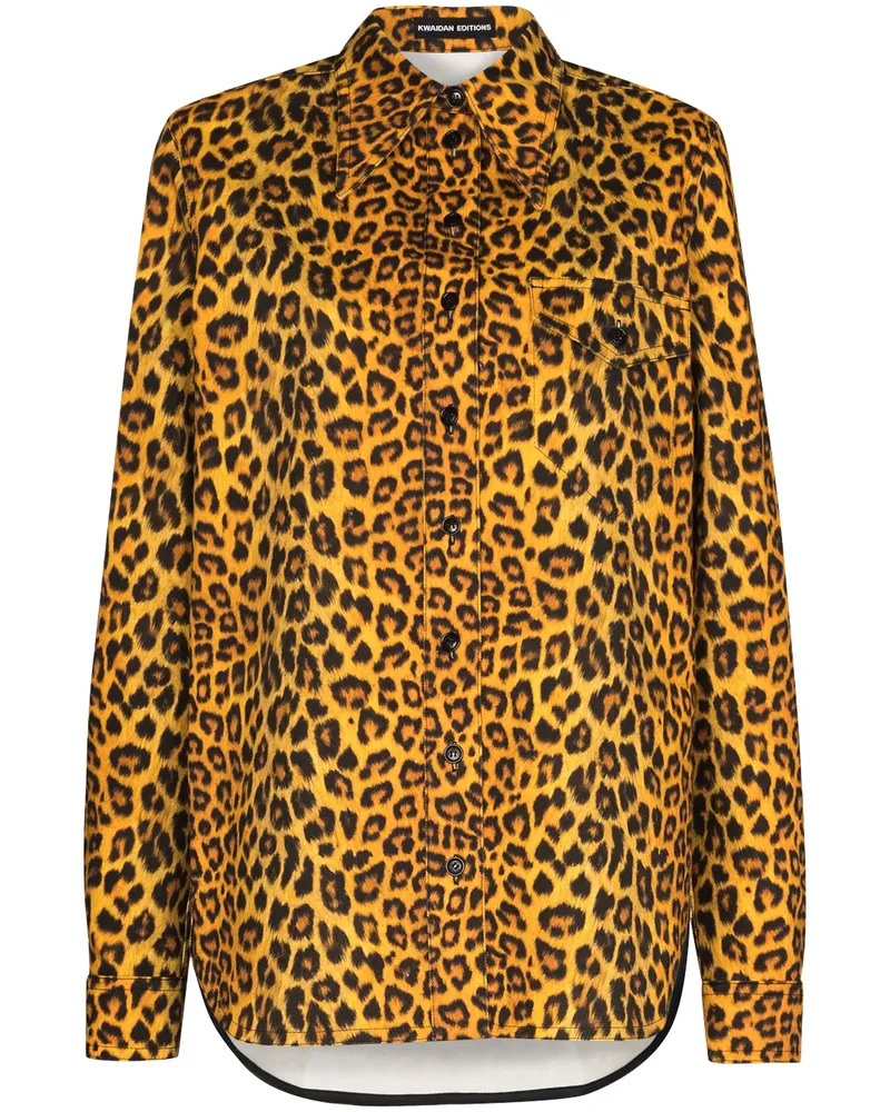KWAIDAN EDITIONS Hemd mit Leoparden-Print - Gelb Gelb