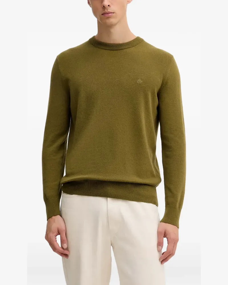 Marc O'Polo round-neck logo-embroidery sweatshirt - Grün Grün
