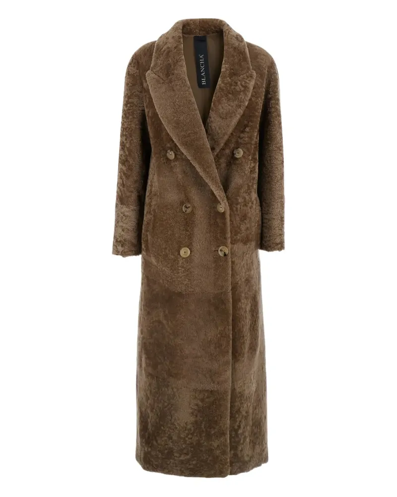 BLANCHA double-breasted shearling coat - Braun Braun
