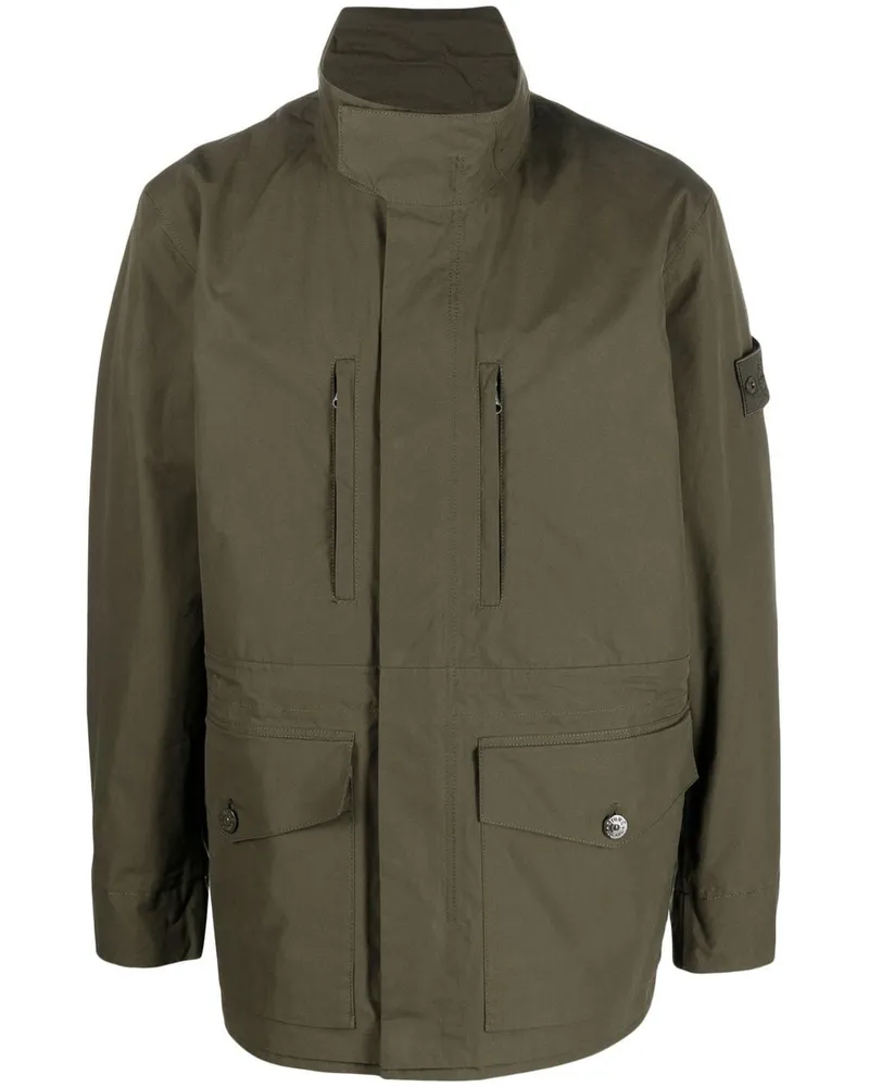 Stone Island Jacke mit Kompass-Patch - Grün Grün