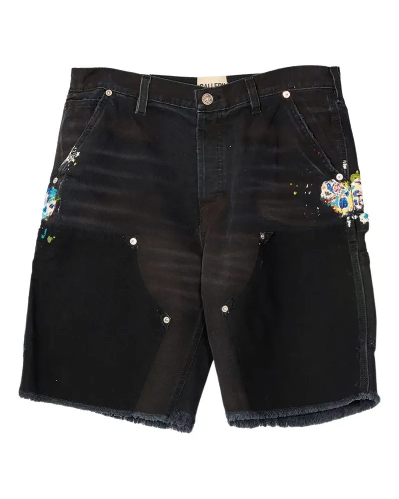 GALLERY DEPT. Ausgefranste Cargo-Shorts mit Farbklecksen - Schwarz Schwarz