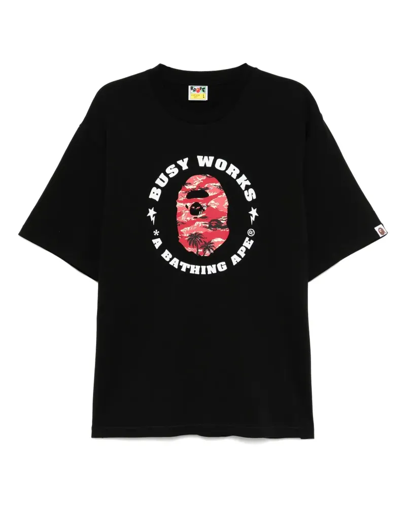 BAPE T-Shirt mit Logo-Print - Schwarz Schwarz