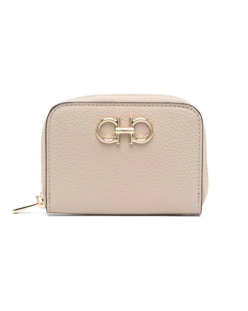 Ferragamo Portemonnaie mit Gancini-Schild - Nude Nude