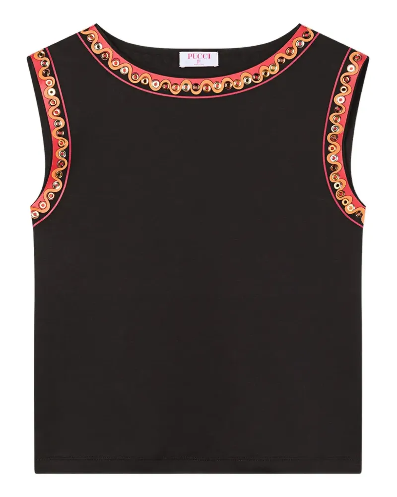 Emilio Pucci T-Shirt mit bedrucktem Detail - Schwarz Schwarz