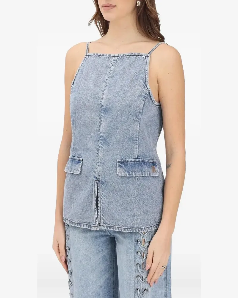 Armani Exchange Rückenfreies Oberteil mit Klappentasche - Blau Blau