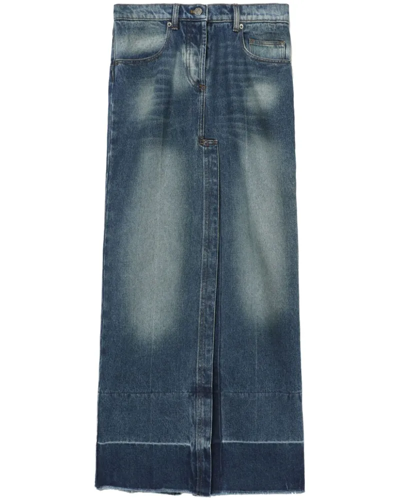 N° 21 Ausgestellter Jeansrock mit hohem Bund Blau