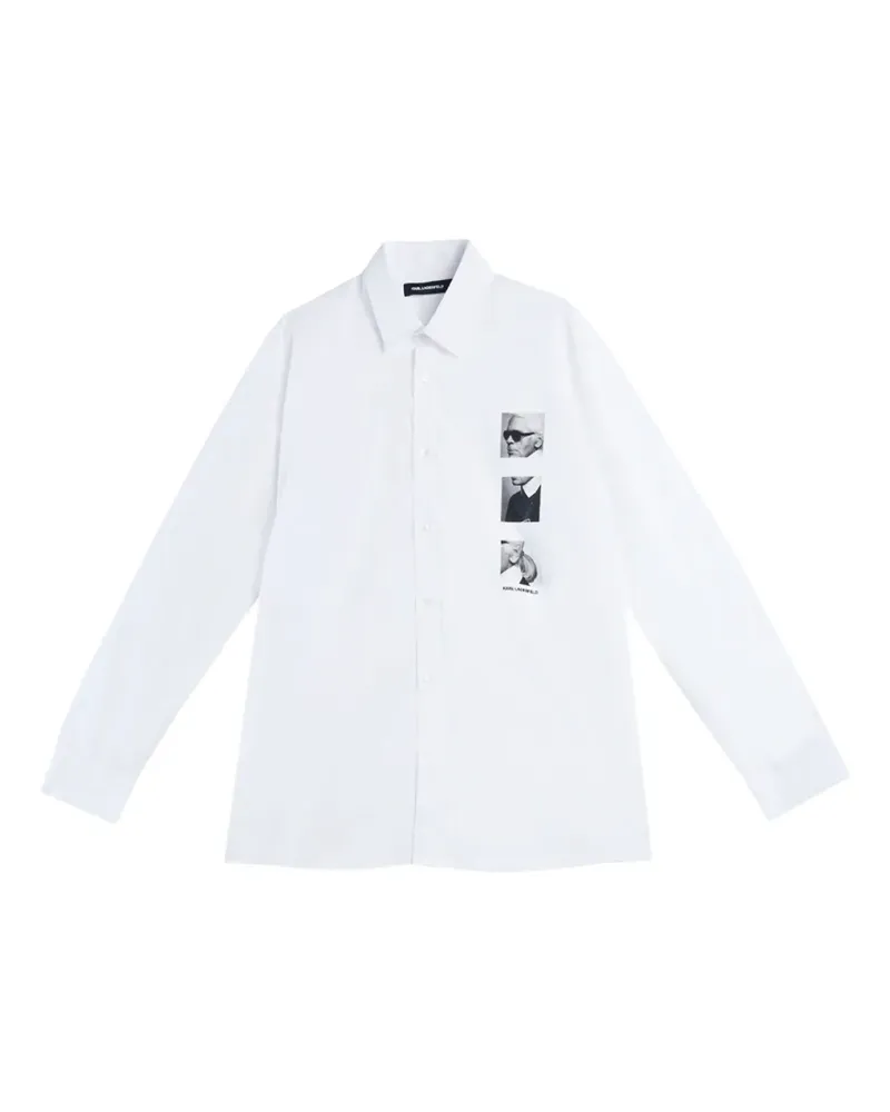 Karl Lagerfeld Hemd mit grafischem Print - Weiß Weiß