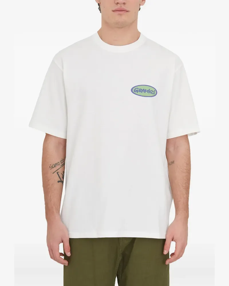 GRAMICCI oval-graphic T-shirt - Weiß Weiß
