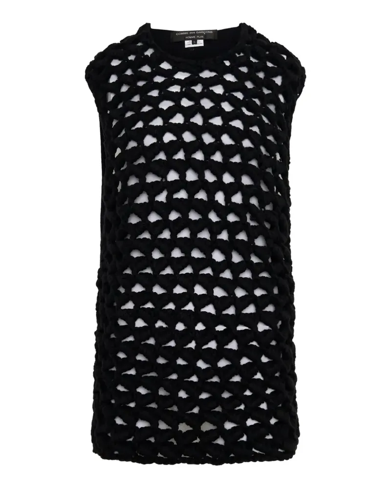 Comme des Garçons crochet-knit sleeveless vest - Schwarz Schwarz