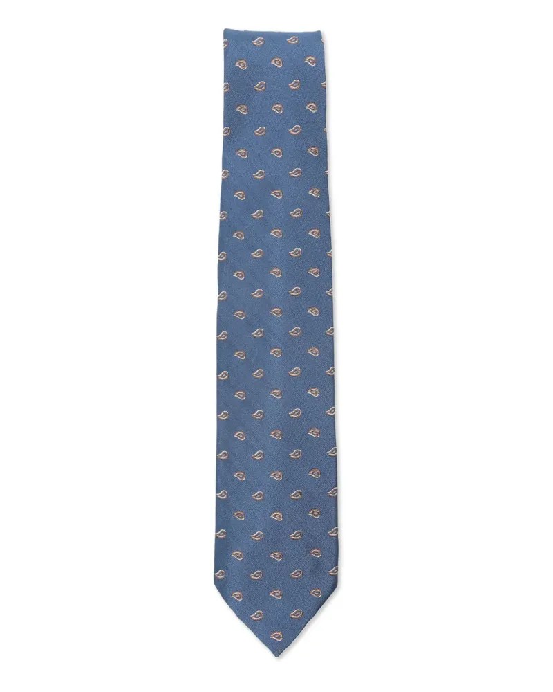 BARBA Krawatte mit Paisleymuster - Blau Blau