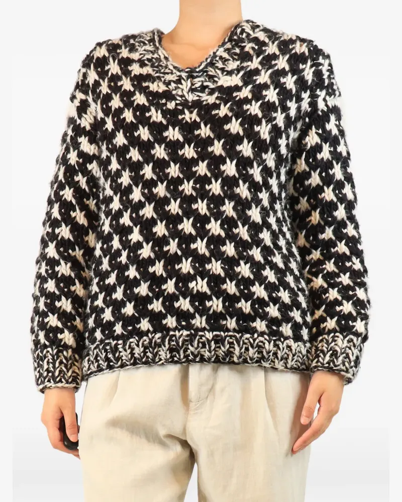 Bianca Saunders Grob gestrickter Pullover - Schwarz Schwarz