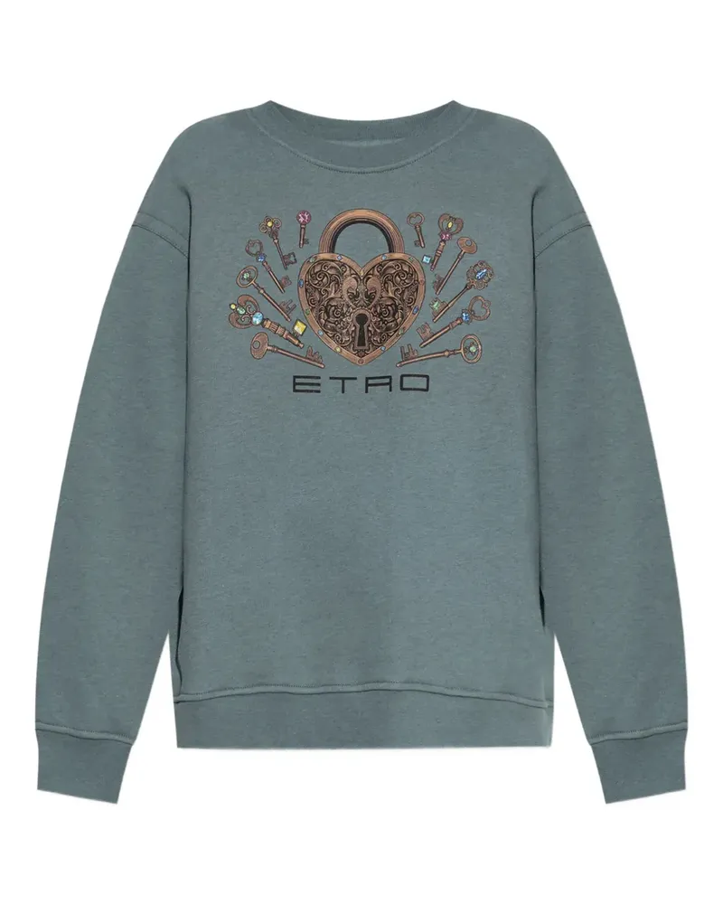 Etro Sweatshirt mit Schloss - Grün Grün