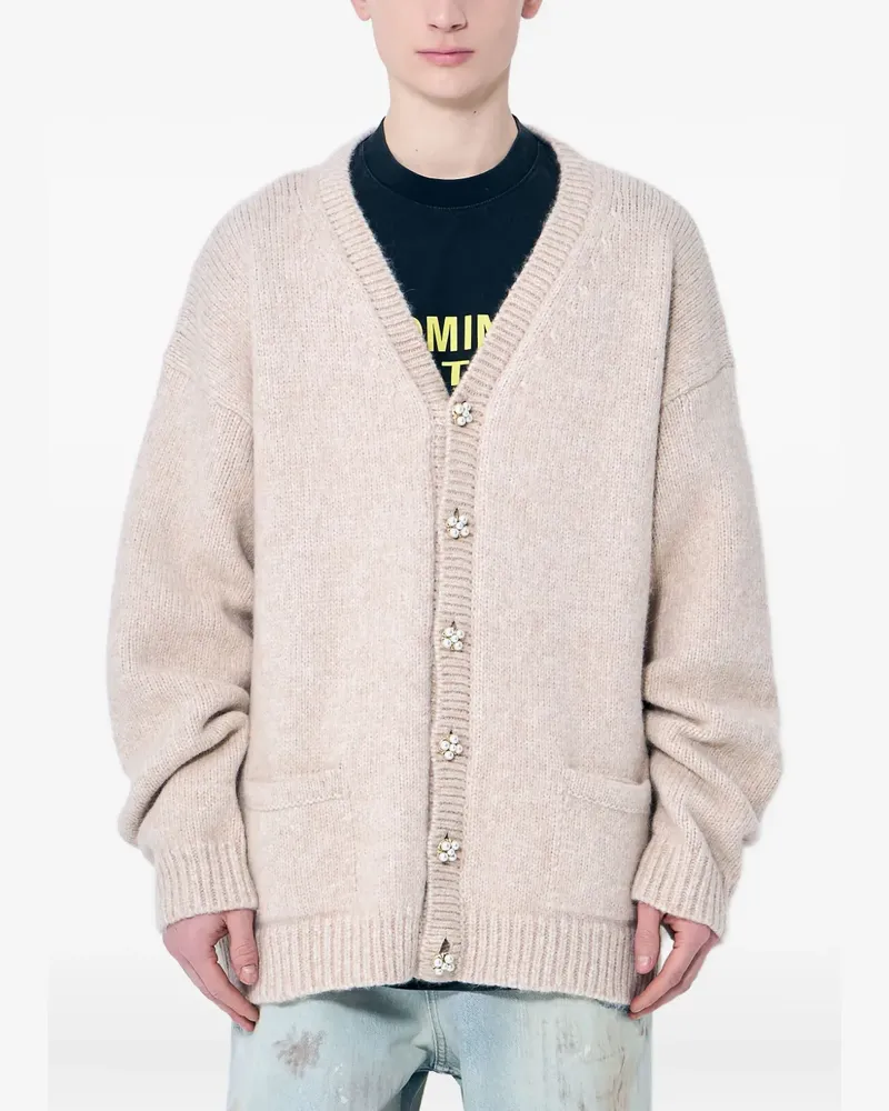 VETEMENTS Cardigan mit Kunstperlen - Nude Nude