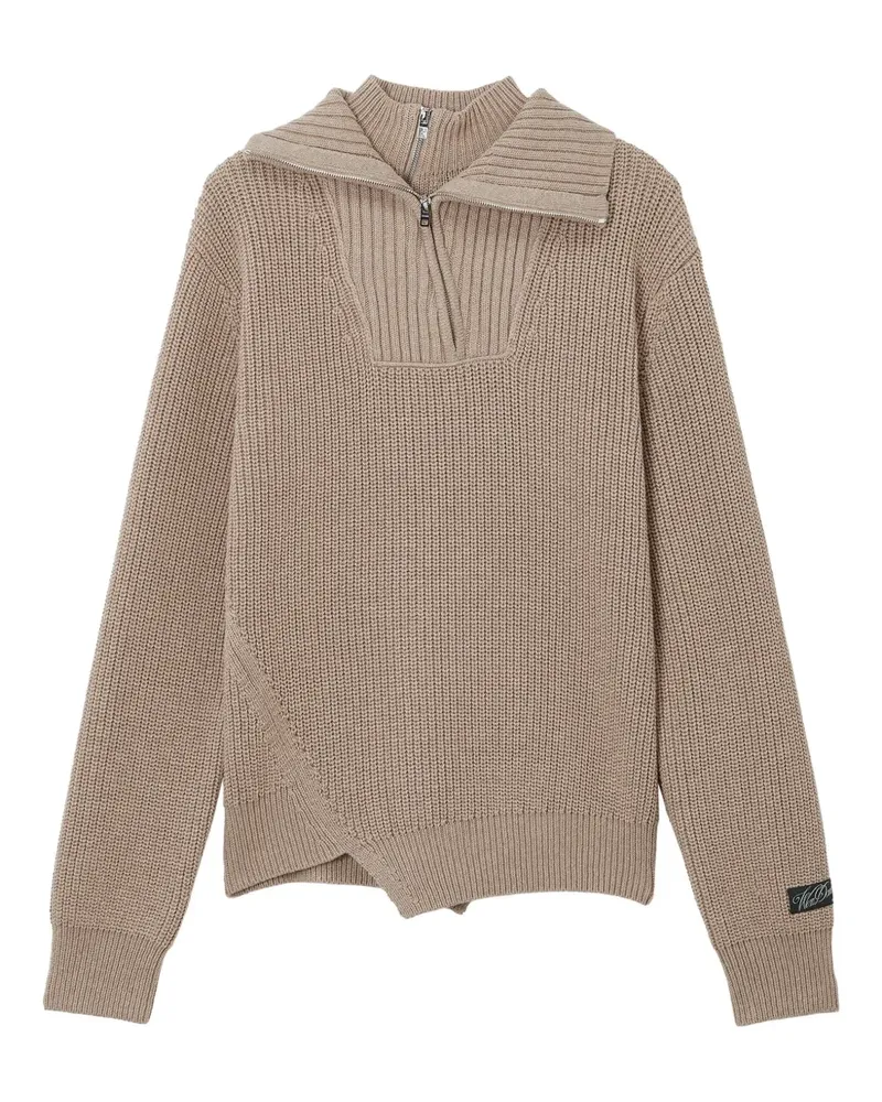 WE 11 DONE Pullover mit Reißverschluss - Nude Nude