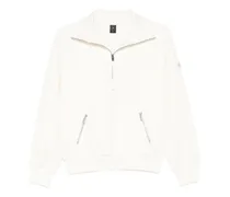 Mix Media Sweatshirt mit Reißverschluss - Nude