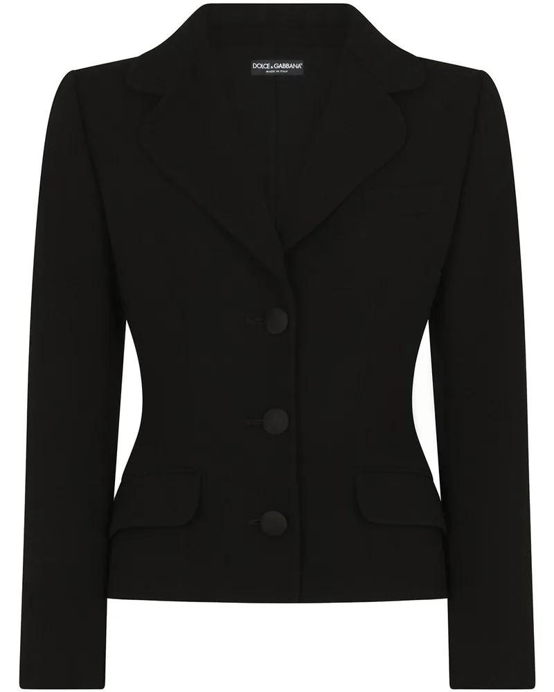 Dolce & Gabbana Dolce Blazer aus Wollkrepp - Schwarz Schwarz