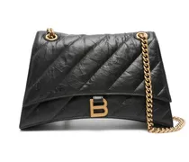 Gesteppte Crush Schultertasche - Schwarz